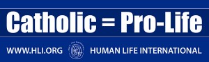 Catholic = Pro-Life Bumper Sticker